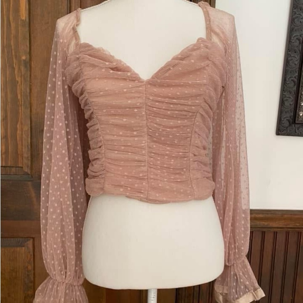 Chic Ruched Blouse in champagne